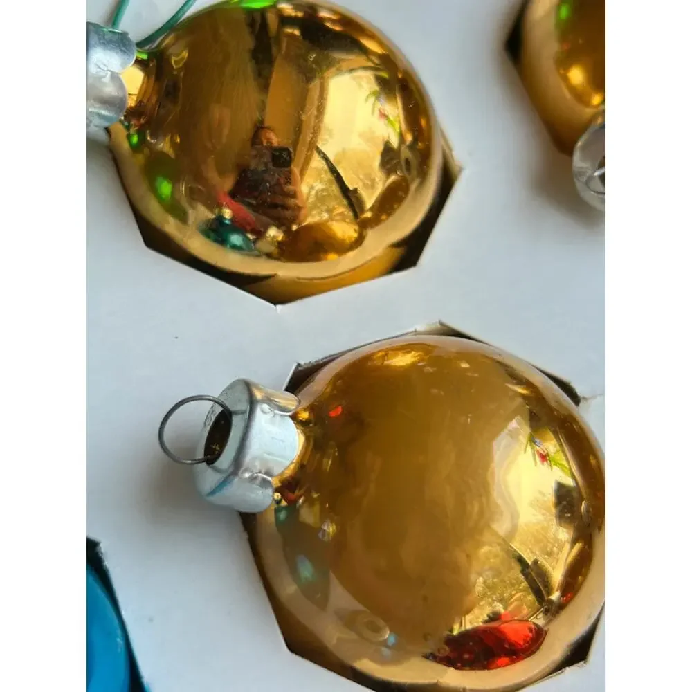 Set of 15 vintage Holly brand glass ball Christmas ornaments